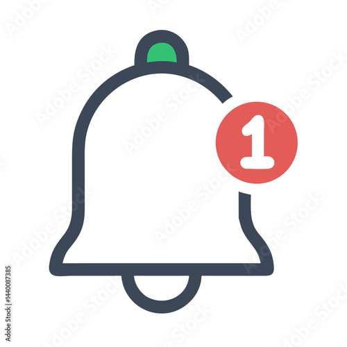 Notification Bell Icon with Number One Badge on a Black Background