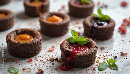 mini chocolate lava cake with jam