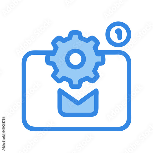 Email Settings Notification: New Email with Configuration Adjustments Icon Illustration