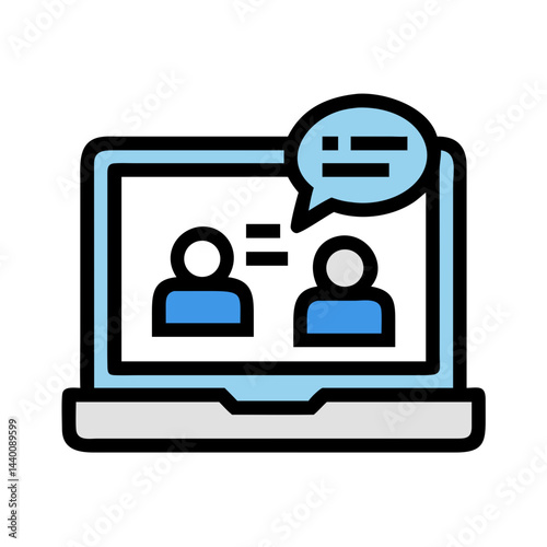 Online meeting, conference, video call, remote work, communication, teamwork illustration