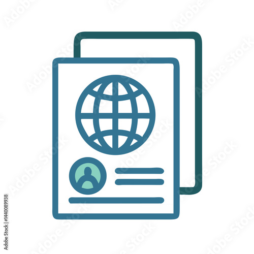 Blue Passport Icon, Identity Document, Travel and International Recognition