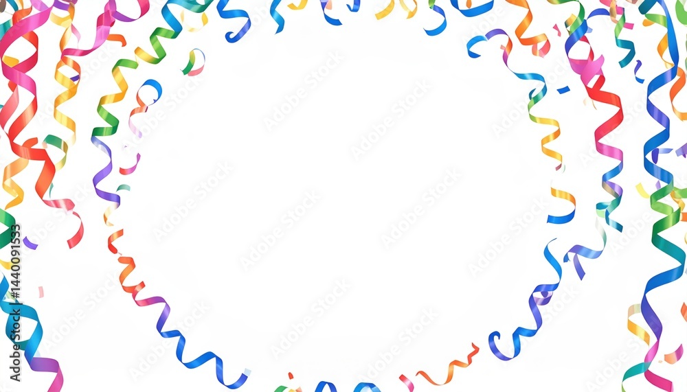 Celebration confetti streamers festive party setting decorative graphics colorful environment top-down view joyful concept Celebration confetti streamers festive party setting decorative graphics colorful environment top-down view joyful concept