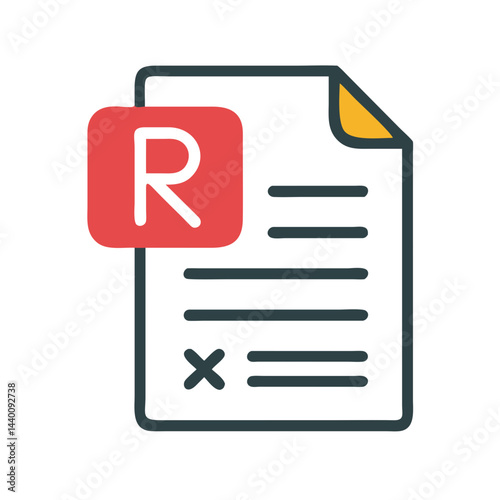 Rejected Document Icon: Application, Review, Report, File or Form