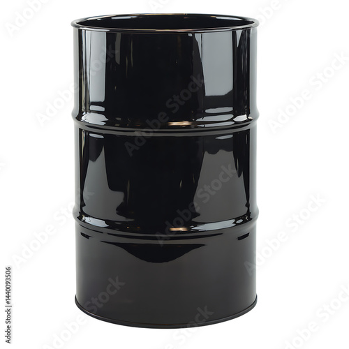 Black oil drum isolated on transparent background