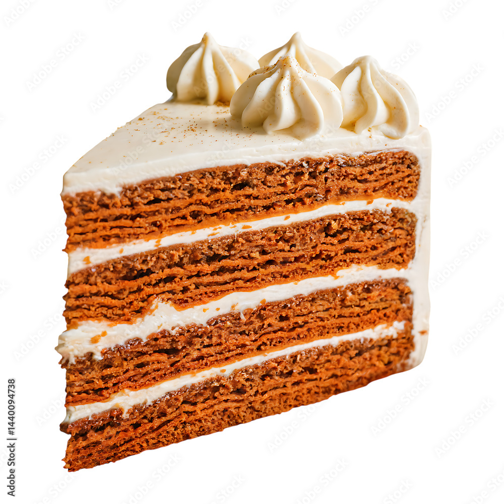 Cake slice isolated on transparent background