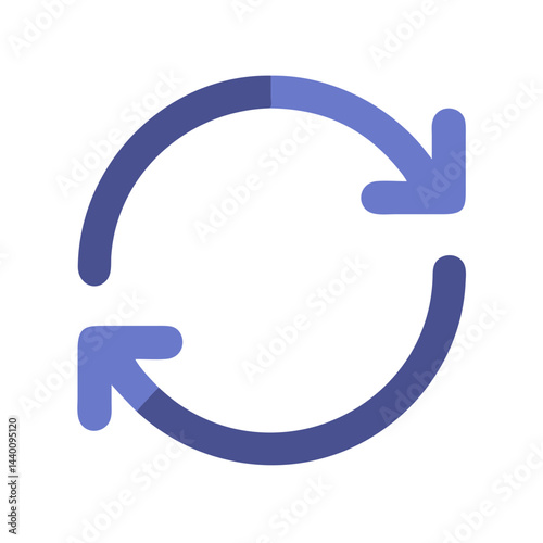 Circular Arrow Symbol, Reload Icon, Synchronization Icon in Lavender on Black