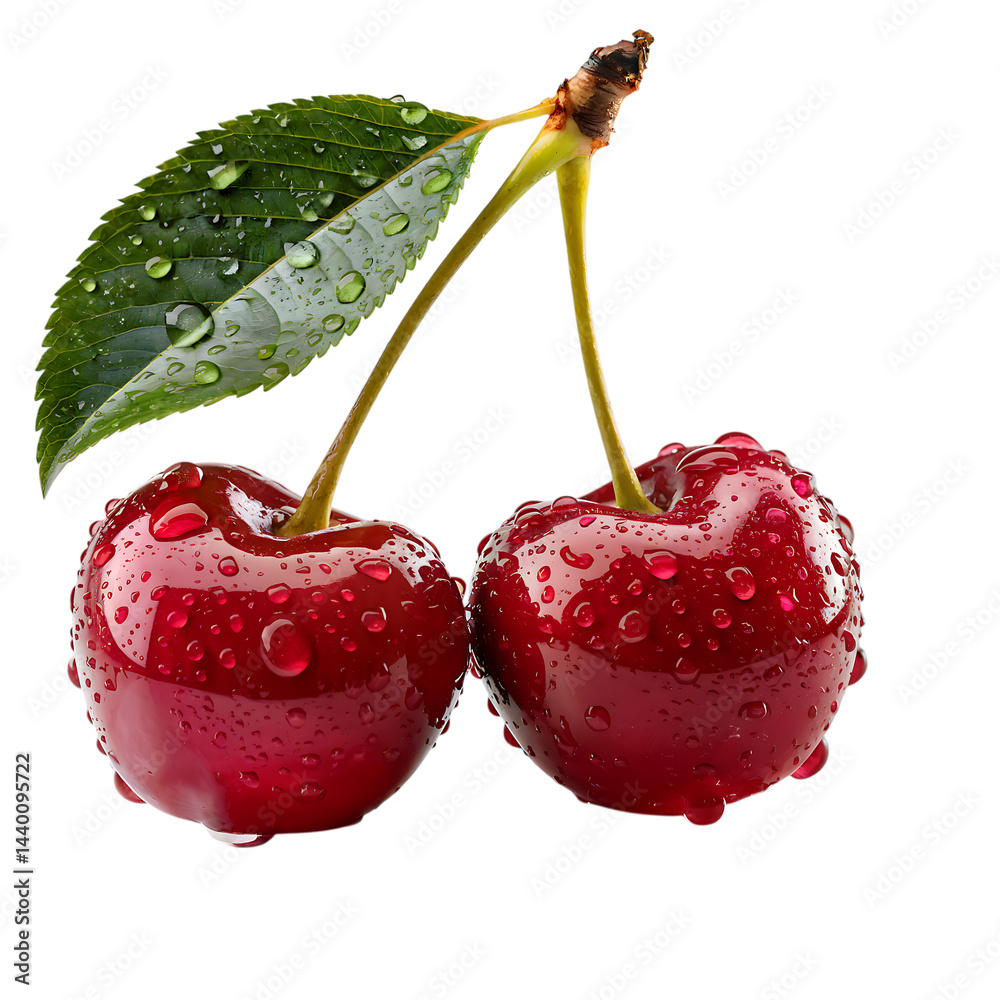 Fresh red apples isolated on transparent background