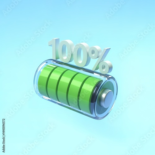 Wallpaper Mural Full 100 Percent Green Battery Indicator, Energy Level, Transparent Case, Light Blue Torontodigital.ca