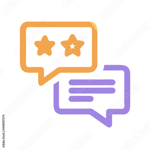 Customer Feedback Icon: Star Ratings and Text Comments Illustration