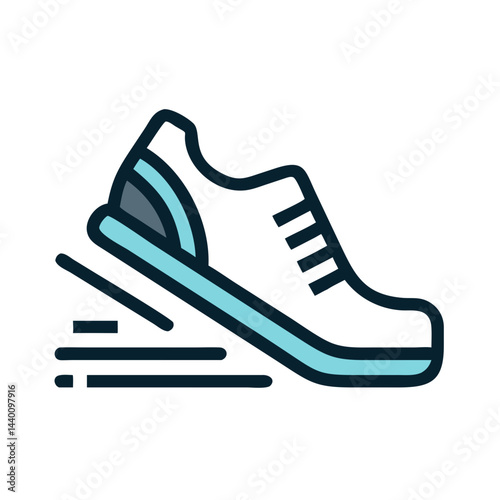 Running Shoe Vector Icon, Speed and Motion Concept, Athletic Footwear