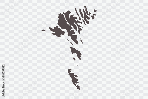Faroe Islands Map Minimalist High-Quality PNG Ash Color on Transparent Background Perfect for presentations infographics educational materials and graphic design projects
