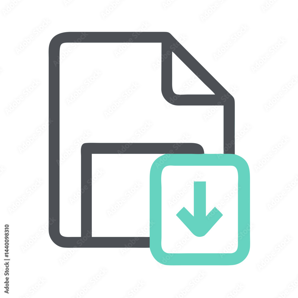 Download File Icon: Vector illustration of a document with a download arrow Download File Icon: Vector illustration of a document with a download arrow
