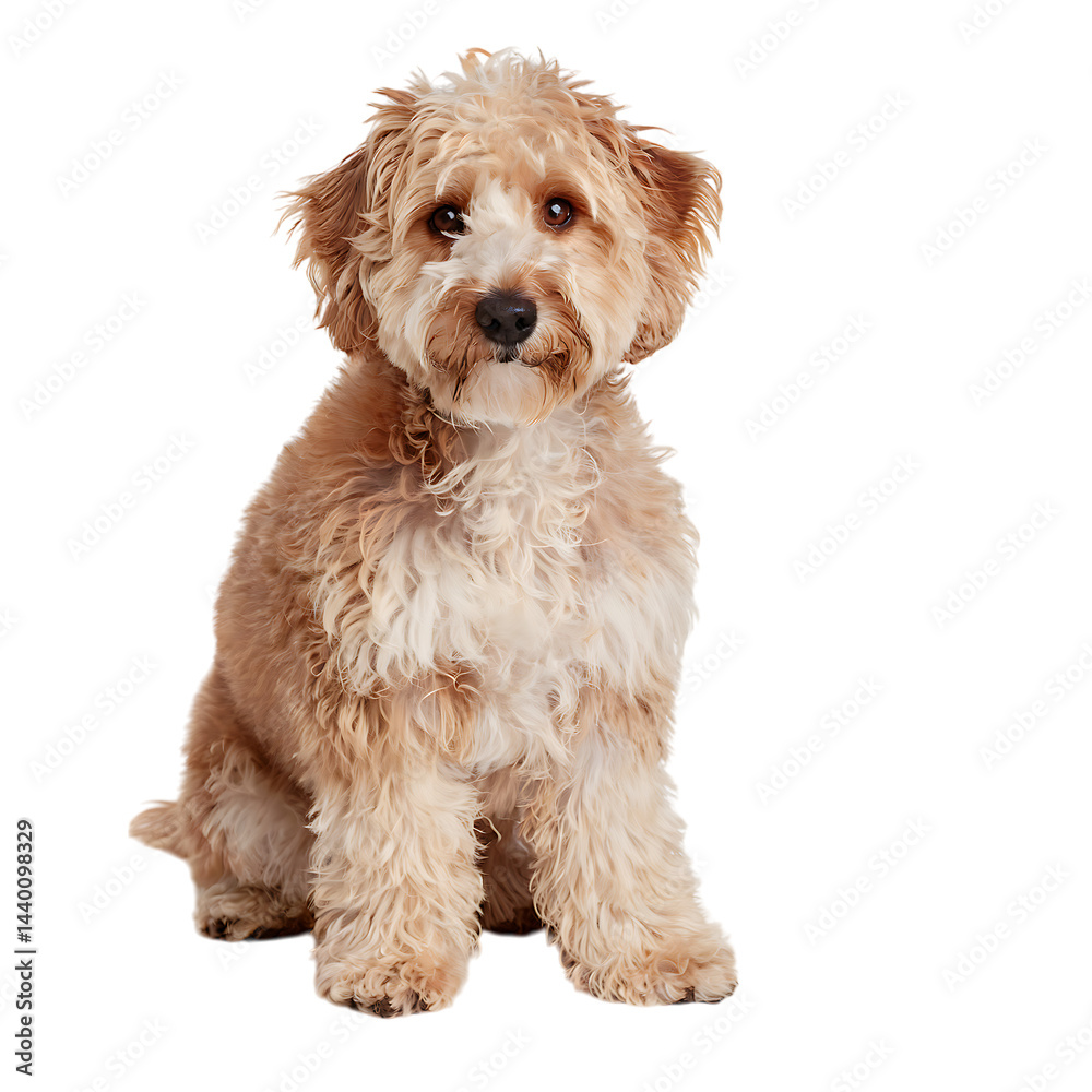 Puppy sit on floor isolated on transparent background