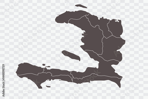 Haiti Map Minimalist High-Quality PNG Ash Color on Transparent Background Perfect for presentations infographics educational materials and graphic design projects