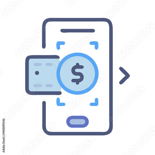 Mobile Payment Icon: Digital Wallet, Secure Transaction, and Financial Technology Concept