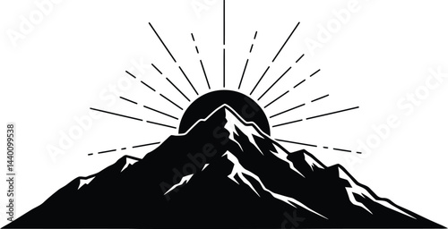 Sunrise Mountain Vector Graphic