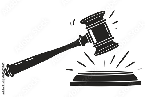 Gavel vector illustration of justice law auction symbol legal decision graphic