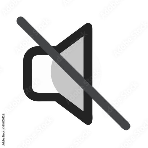 Mute Icon: No Sound or Volume Disabled Concept with Simple Graphic