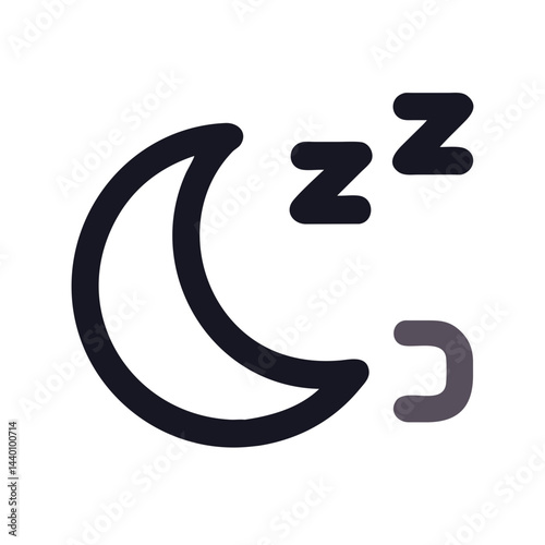 Sleep Mode Icon with Moon and Zzz Symbols on Dark Background