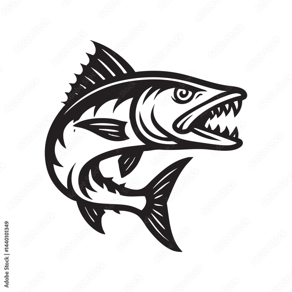 Fototapeta premium Barracuda mascot logo vector 