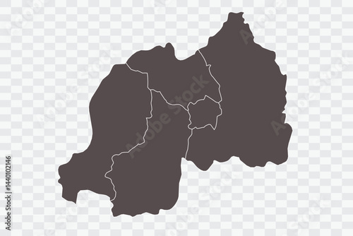 Rwanda Map Minimalist  High-Quality PNG  Ash Color on Transparent Background Perfect for presentations infographics educational materials and graphic design projects