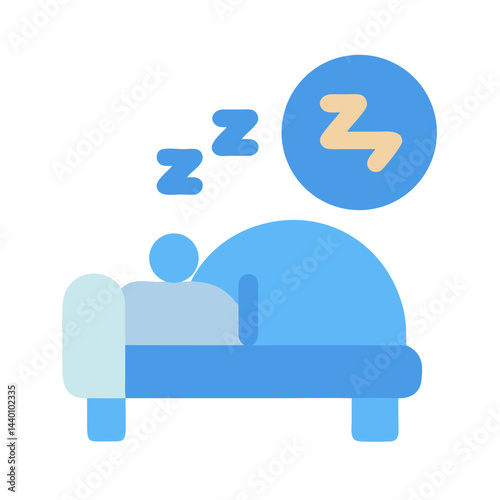 Person Sleeping Icon, Bed, Dream, Sleep, Rest, and Relaxing