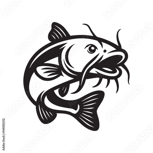 catfish mascot logo vector 