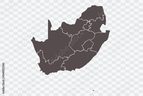 South Africa Map Minimalist  High-Quality PNG  Ash Color on Transparent Background Perfect for presentations infographics educational materials and graphic design projects