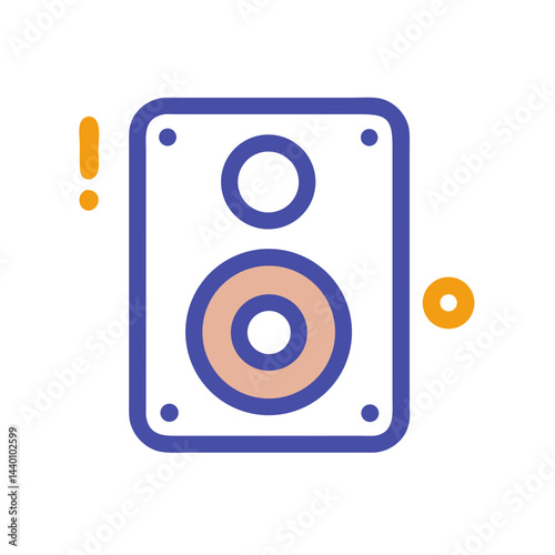Stylized Speaker Icon - Modern Audio Technology and Sound System Representation