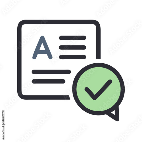 Document Complete with Check Mark Vector Icon Illustration, Accepted Document File
