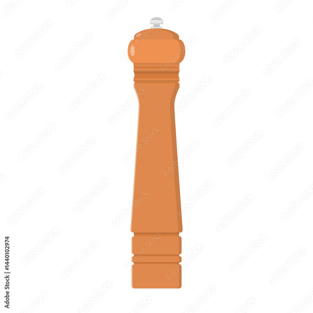 Pepper Grinder Flat Illustration. Clean Icon Design Element on Isolated White Background Pepper Grinder Flat Illustration. Clean Icon Design Element on Isolated White Background