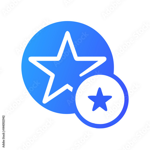 Blue Star Icons: Ratings, Feedback, Ranking, Favorites, UI Elements, Black Background