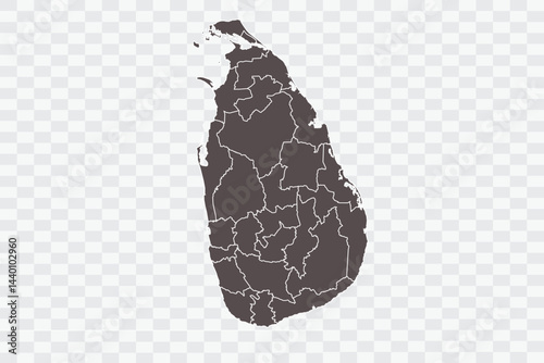 Sri Lanka Map Minimalist  High-Quality PNG  Ash Color on Transparent Background Perfect for presentations infographics educational materials and graphic design projects