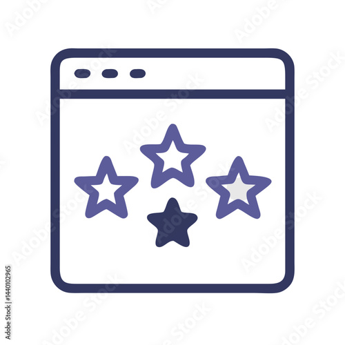 Online Review Stars, Website Feedback, Rating System, Customer Satisfaction Icon