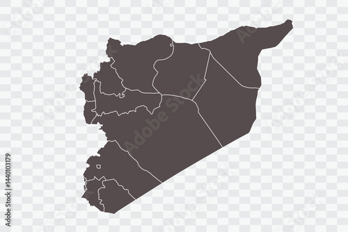 Syria Map Minimalist  High-Quality PNG  Ash Color on Transparent Background Perfect for presentations infographics educational materials and graphic design projects