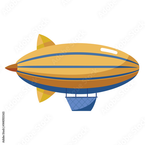 Airship set icon isolated on white background