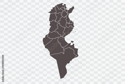 Tunisia Map Minimalist  High-Quality PNG  Ash Color on Transparent Background Perfect for presentations infographics educational materials and graphic design projects