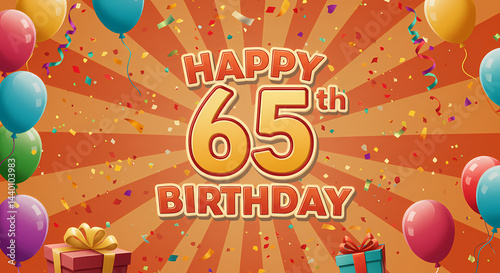 Happy 65th Birthday Background: Festive Celebration Design
