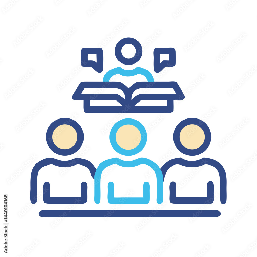 Lecture Icon: Teacher, Students, Book, Education, Knowledge, Seminar, Discussion Lecture Icon: Teacher, Students, Book, Education, Knowledge, Seminar, Discussion
