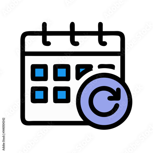 Calendar and Update Icon: Schedule, Reminder, Recurring Events, and Time Management