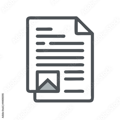 Document Icon with Image Placeholder on Black Background