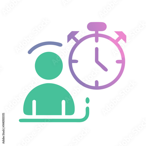 Time Management and Productivity: Person with Clock Icon on Black