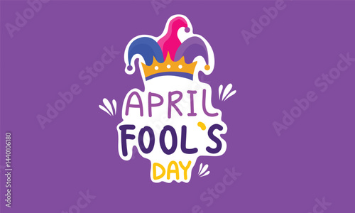 April Fool’s Day logo with jester hat
