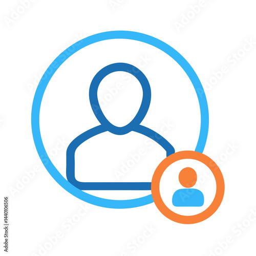 User Account with Additional Profile Icon in Blue and Orange