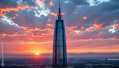Skyscraper at sunrise photo