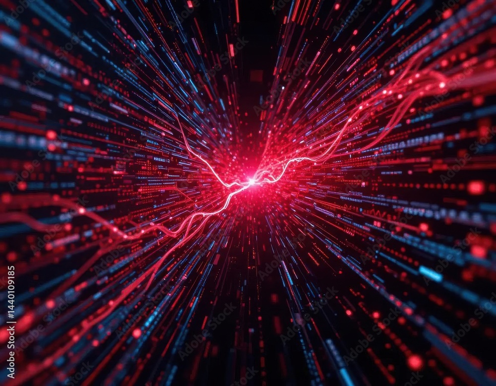 Cybersecurity awareness ransomware concept. A vibrant, abstract image depicting dynamic red and blue light streaks, suggesting movement and energy in a digital or cosmic context. Cybersecurity awareness ransomware concept. A vibrant, abstract image depicting dynamic red and blue light streaks, suggesting movement and energy in a digital or cosmic context.