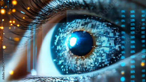 Technological eye digital integration with human vision for artificial intelligence concepts