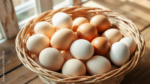 Wallpaper Mural Chicken eggs in a basket Torontodigital.ca