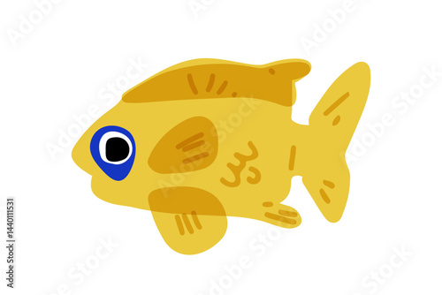 Cartoon Cozy Yellow Fish Illustration