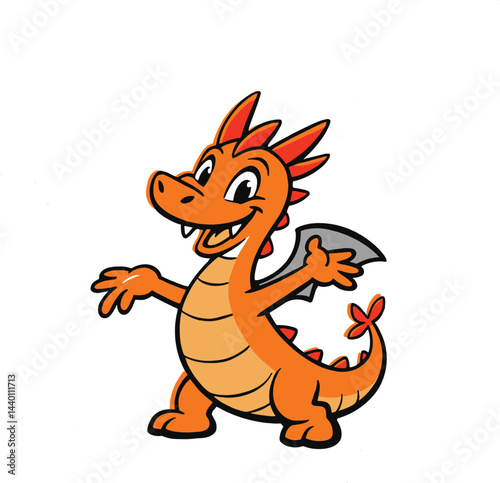 playful baby dragon with small wings and a mischievous smile